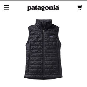 Patagonia women’s nano puff vest in BLACK